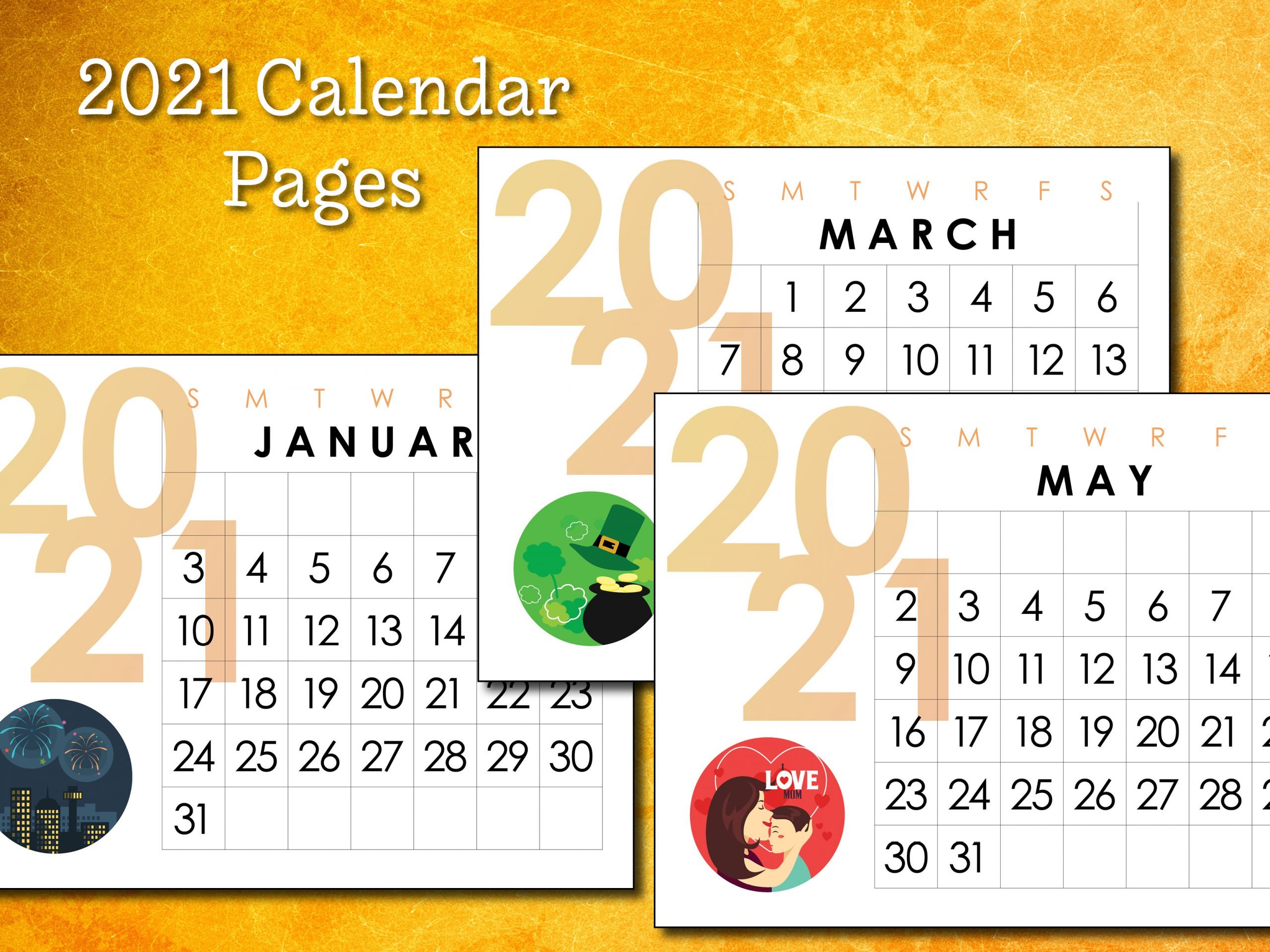 2021 Calendar Pages