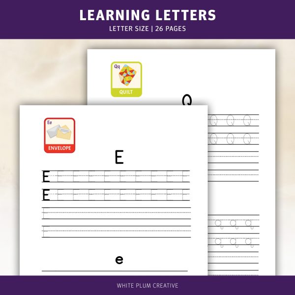 Learning Letters. Letter size. 26 pages.