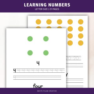 Learning Numbers. Letter size. 21 pages.
