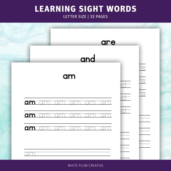 Learning Sight Words. Letter Size.