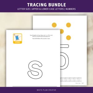 Tracing Bundle. Letter Size. Upper & Lower Case Letters. Numbers.
